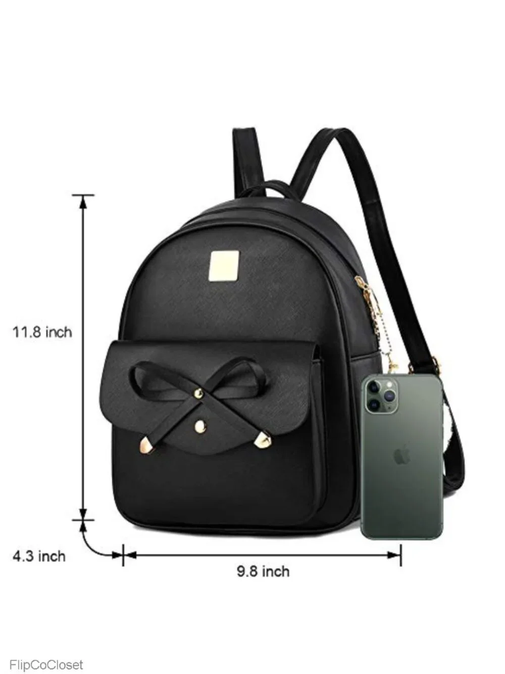 PU Leather Bowknot Backpack Purse for Women with Adjustable Shoulder Straps